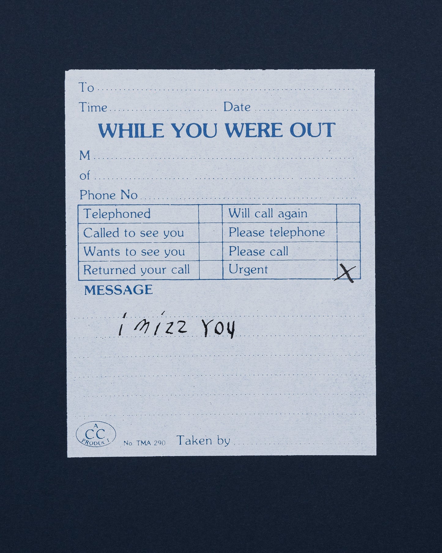 'URGENT I miss you' Poster